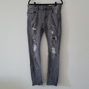 MENS All Saints grey cigarette jeans